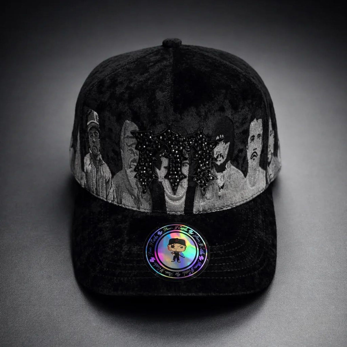 Gorro Velvet Stars de terciopelo negro