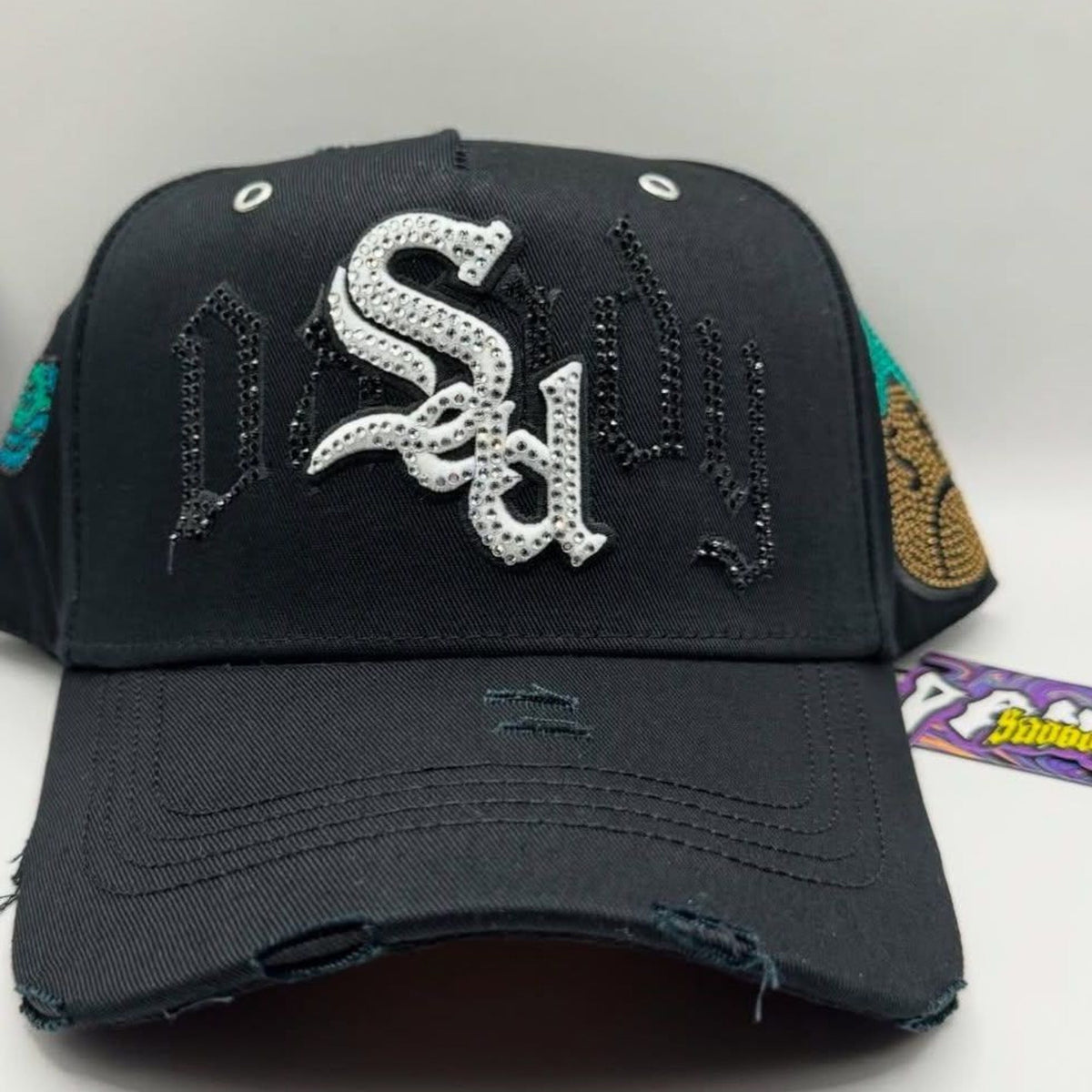 Gorro Sox Ice negro con logo en strass blanco
