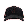 Gorro El 7 negro con strass y detalles rojos